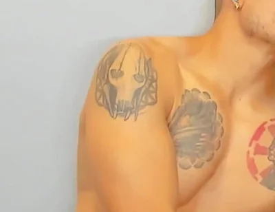 Slim Twink Masturbating with Colombian Macho's Xxl Fat Cock