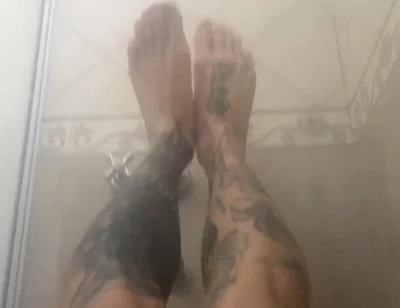 My Tatted Feets in Shower