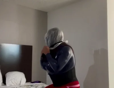 Latex Sissy Tries Breathplay for the First Time