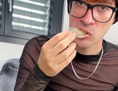 Hot Gabriel Pleasuring Himself and Eating His Cum!