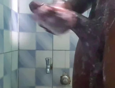 20y BBC Nasty Jerking off in His Shower Cleaning up His Cock