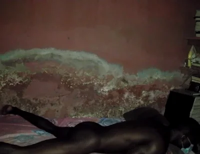 The Dark View of African Black Guy's Masturbation