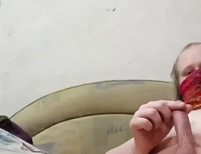 Fat Sissy Milking His Small Cock