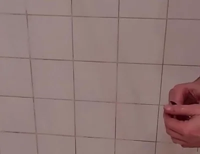 Daddy Jerks off in Shower. Soapy, Uncut, Voyeur Cam