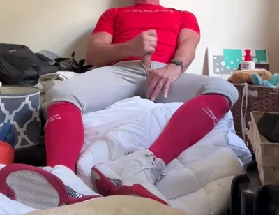Alpha Baseball Playerjockdad87 Is at It Again Shooting His Jock Cum in Baseball Gear