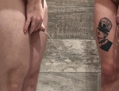 Piss Play on Each Other with Big Cocks