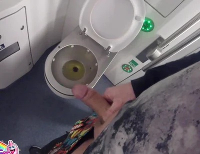 I Peed in the Toilet on the Moving Train and Then Jerked off My Thick Cock in Sexy Underwear. I Was About to Come