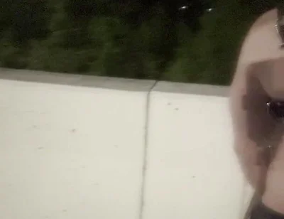 Midnight Bridge Tease: Asian Muscle Hunk's Leather-clad Cock Reveal