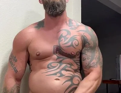 Tattooed Viking Flexes While Stroking for You