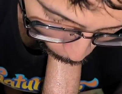 Kneeling & Horny Sniffing My Boyfriend’s Bulge Till I Cum on His Cock & Swallow Both Loads