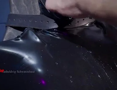 Rikki Gas Mask Session Latex Suit, Sex Machine, Drooling & Full Restraint