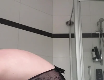 Straight Boy in Black Sexy Lingerie