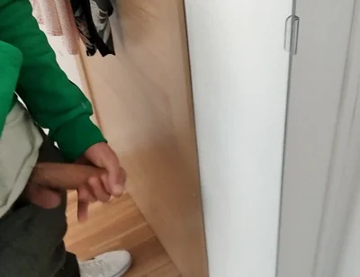 Masturb His Huge and Juicy Cock in Front of the Mirror