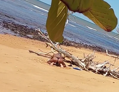 Ladysilva Was Filmed Hiding Tanning Her Hot Ass on the Beach