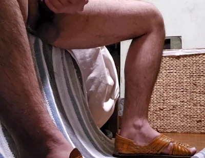 Masturbating While Wearing Huaraches Sandals