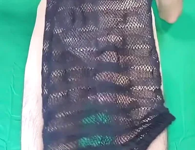 Black Fishnet Dress to Nude