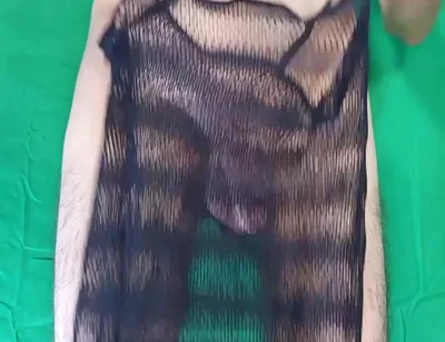 Black Fishnet Dress to Nude