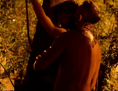 Sub Is Restrained and Used by Bearded Master in a Public Park.