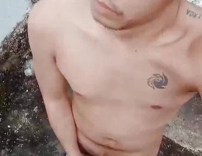 Waiting for Stepdaddy Outdoor! Pinoy Twink Naked Hard Cock, Masturbationa Nd Cumshot