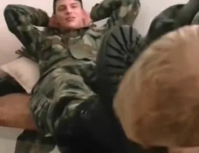 Master german soldier boys boots licking