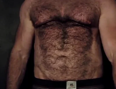 Hairy Muscle Bear Showing off