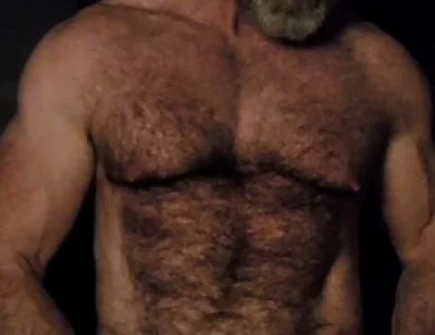 Hairy Muscle Bear Showing off