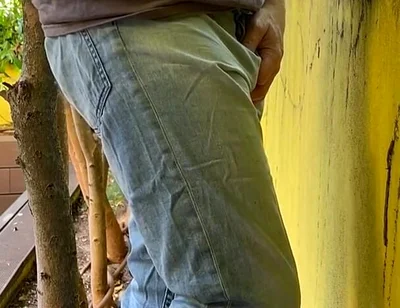 Guy Is Desperate to Pee and Tries to Hide From His Friend but Wets His Pants