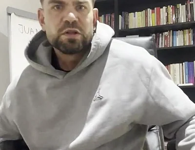 Young Man Masturbates in His Office