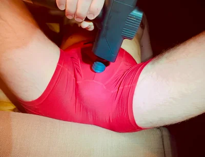 Cumshot in Panties From a Powerful Massager!