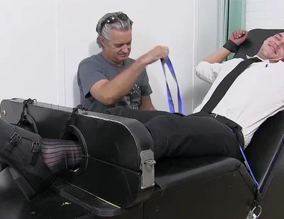 Business Gay Restrained By Foot Fetish Dominant Master