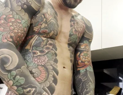 In the Kitchen of Handsome Muscular