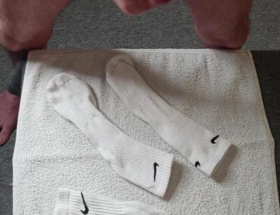 Ordered: 2x Pairs of Used Cum Soaked White Nike Socks