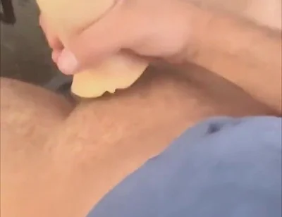 Playing with Toy Under Office Desk