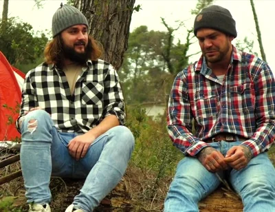 Two Friends Jerkoff in the Forest