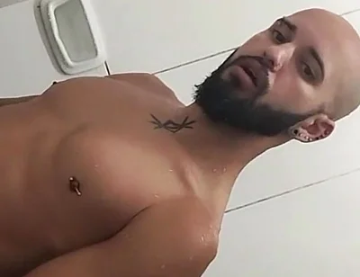 Trucker Jerking off Twink in the Shower