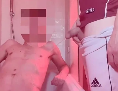 Twink Gets Hard When Pissed on by His Football Friend
