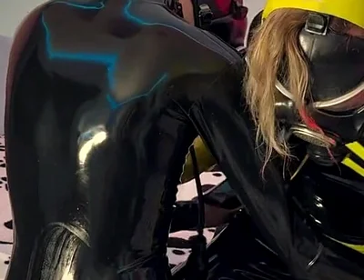 Two Latex Puppies: Shiny Suits, Intimate Touch & Passionate Switch Play