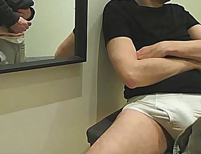 Amateur Boy Pees a Few Drops on His Flatmate's White Briefs
