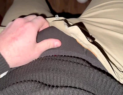 German Voice Horny After Work Black Boxer Down Fat Glans Drips