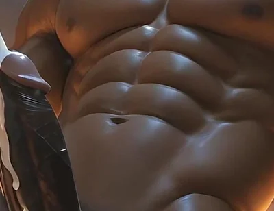 Black Muscle God Dildo Cum Explosion - Ai Video