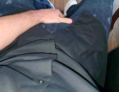 German Voice in Boss Chair. Blue Calvin Klein Boxer. Cock Rock Hard. Precum Flowing