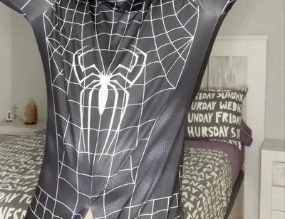 My Big Cock Dont Need Touch to Cum! Spiderman Cums