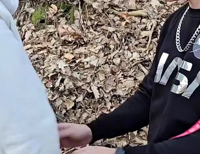 Outdoor Sex in the Woods with My Gay Slut - He Sucked Me Before Taking My Dick Bareback