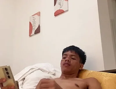 Filipino Twink Gets Hard, Jerking off to Explosive Cumshot
