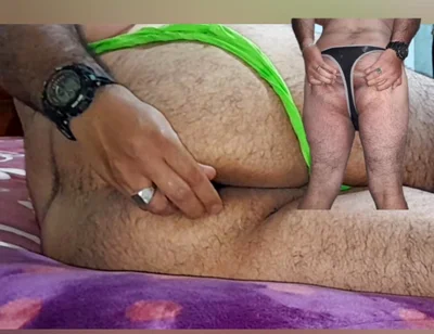 Nice Cum and Anal Penetration Using Green Mankini