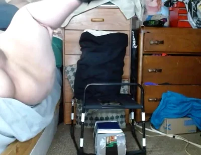 Fat Cross Dresser Bouncing Its Tits While Taking a Dildo in Asshole