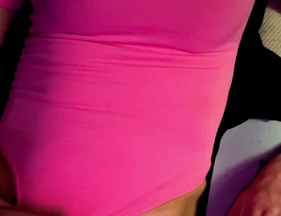 Cdmichelle Wearing Pink Bodysuit with Hard Nipples Cumming on Leg