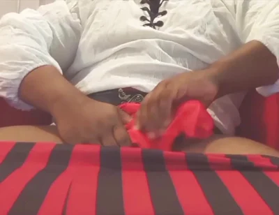 Pirate Cosplayer Jerks off!