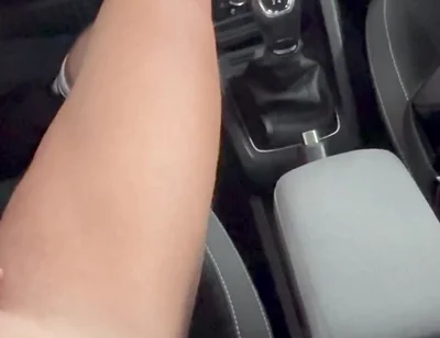 Jerk off My Big White Cock in the Car