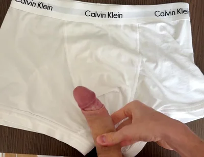 Fresh Cumshot on My Boxers Calvin Klein